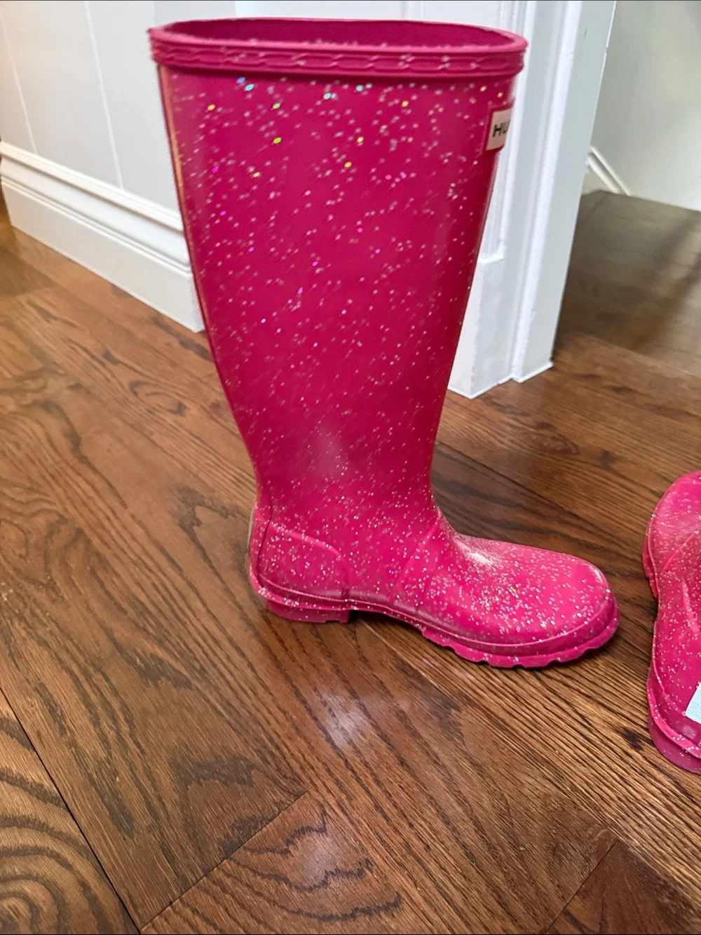 Hunter Kids Hot Pink Glitter Rain Boots